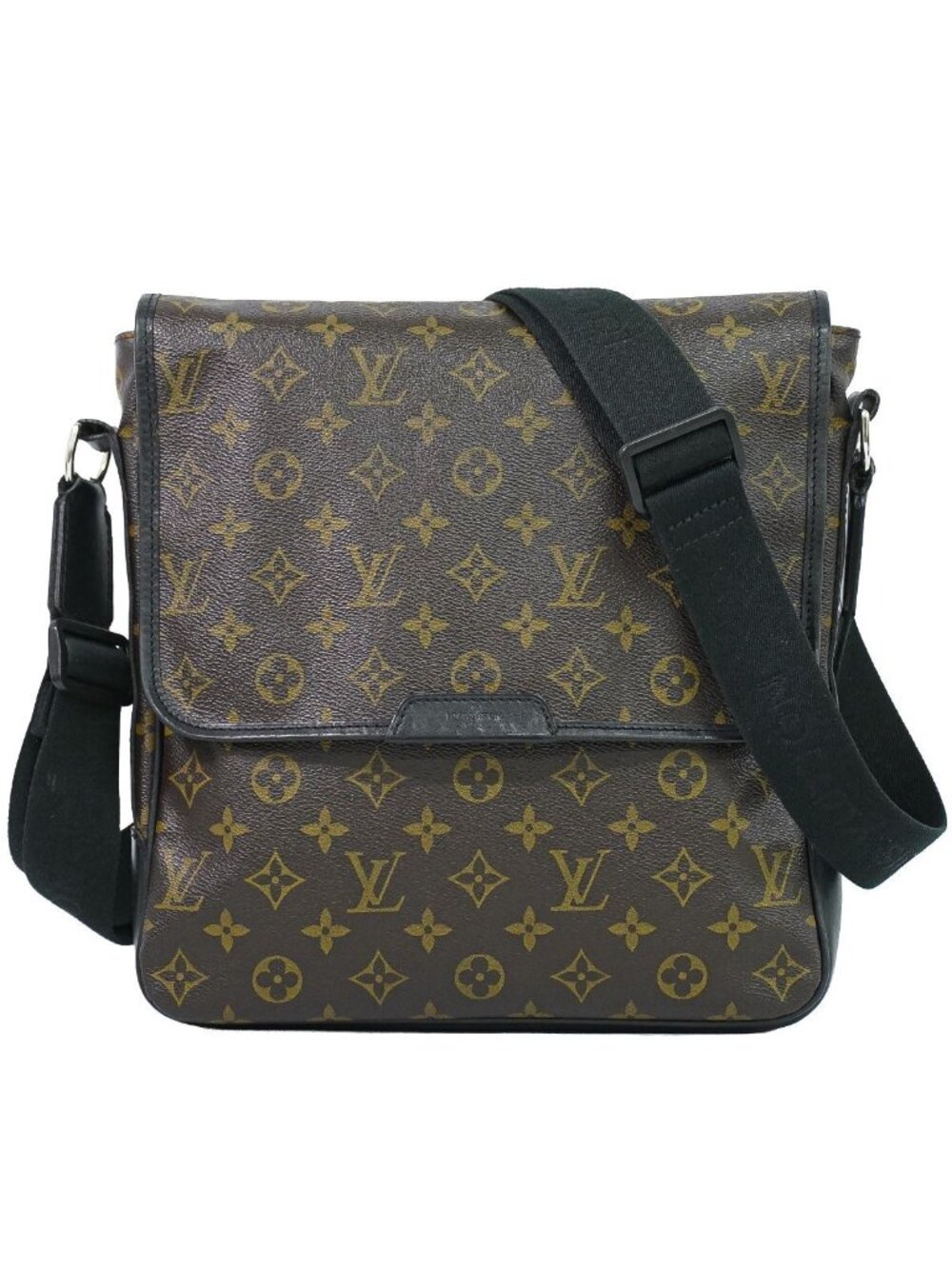 Louis Vuitton LV Bus MM Monogram Macassar Shoulder Bag Pochette Brown